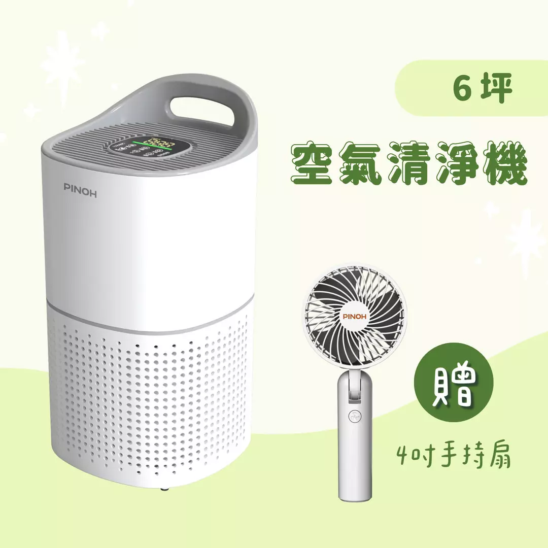 【贈手持扇】6坪 長效抗菌空氣清淨機